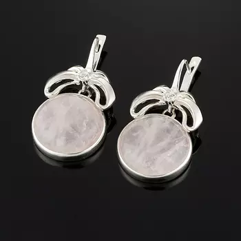 Серьги розовый кварц (серебро 925 пр.)