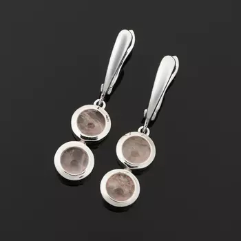Серьги розовый кварц (серебро 925 пр.)