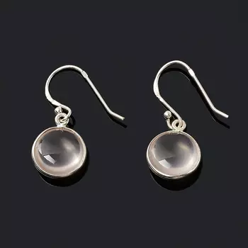 Серьги розовый кварц (серебро 925 пр.)