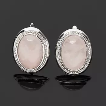 Серьги розовый кварц (серебро 925 пр.)
