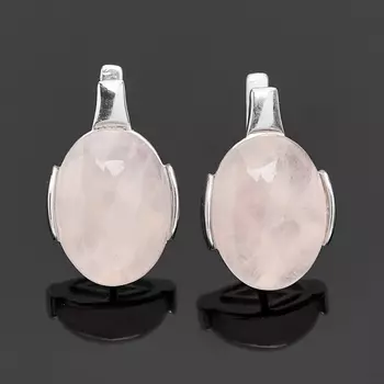 Серьги розовый кварц (серебро 925 пр.)
