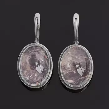 Серьги розовый кварц (серебро 925 пр.)