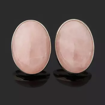 Серьги розовый кварц (серебро 925 пр. родир. бел.)