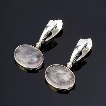 Серьги розовый кварц (серебро 925 пр.)