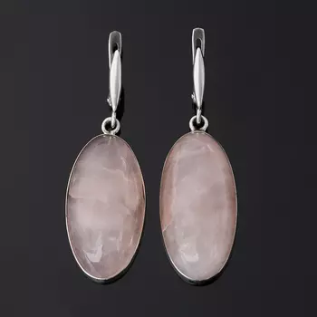 Серьги розовый кварц (серебро 925 пр.)