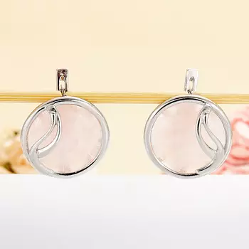 Серьги розовый кварц (серебро 925 пр.)