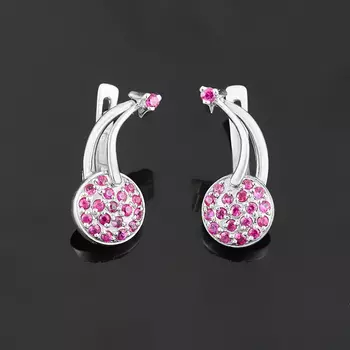 Серьги рубин огранка (серебро 925 пр.)