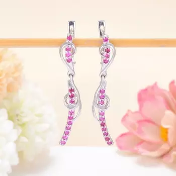 Серьги рубин огранка (серебро 925 пр.)