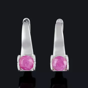 Серьги рубин огранка (серебро 925 пр. родир. бел.)