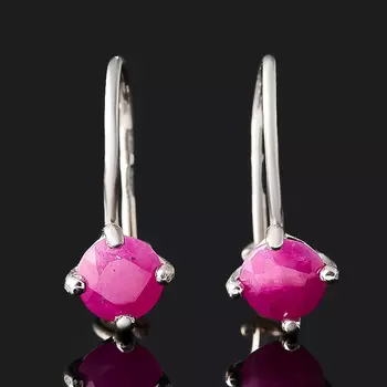 Серьги рубин (серебро 925 пр.) огранка