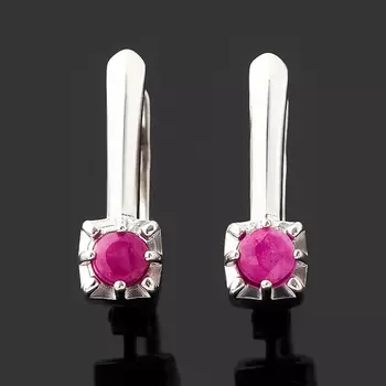 Серьги рубин (серебро 925 пр.) огранка