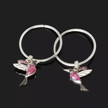 Серьги рубин (серебро 925 пр. родир. бел.) огранка