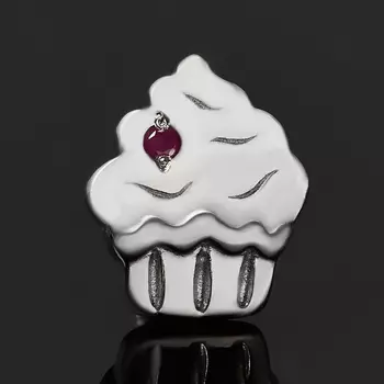 Серьги рубин (серебро 925 пр. родир. бел.) пуссеты огранка (1 шт)