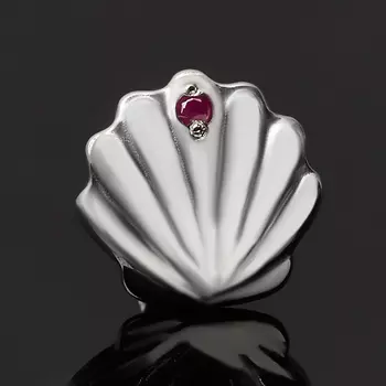 Серьги рубин (серебро 925 пр. родир. бел.) пуссеты огранка (1 шт)