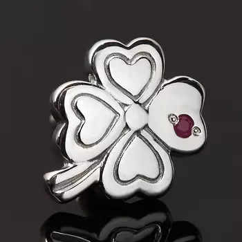 Серьги рубин (серебро 925 пр. родир. бел.) пуссеты огранка (1 шт)