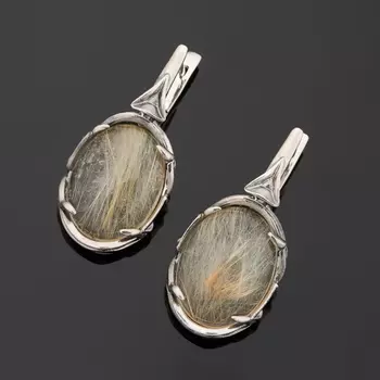 Серьги рутиловый кварц (серебро 925 пр.)