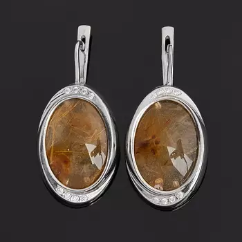 Серьги рутиловый кварц (серебро 925 пр.)