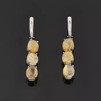 Серьги рутиловый кварц (серебро 925 пр.)