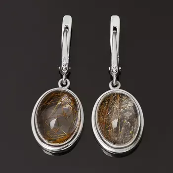 Серьги рутиловый кварц (серебро 925 пр.)