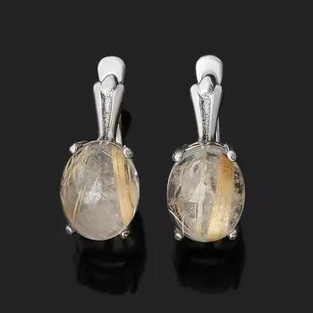 Серьги рутиловый кварц (серебро 925 пр.)