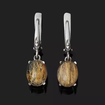 Серьги рутиловый кварц (серебро 925 пр.)