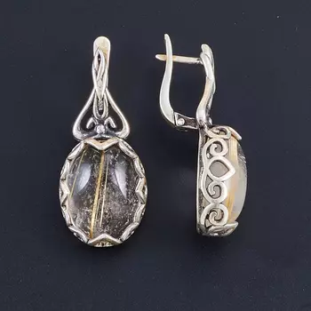 Серьги рутиловый кварц (серебро 925 пр.)