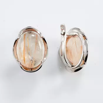 Серьги рутиловый кварц (серебро 925 пр.)