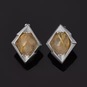 Серьги рутиловый кварц (серебро 925 пр. родир. бел.)