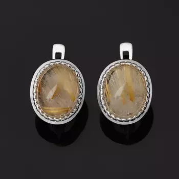 Серьги рутиловый кварц (серебро 925 пр. родир. бел.)