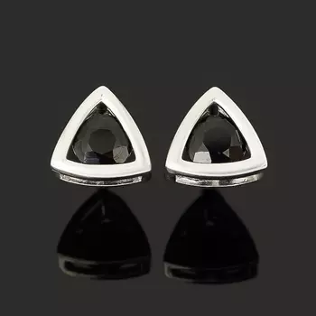 Серьги сапфир (серебро 925 пр. родир. бел.) пуссеты огранка