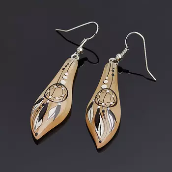 Серьги селенит (биж. сплав)