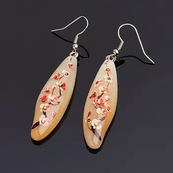 Серьги селенит (биж. сплав)