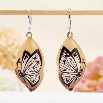 Серьги селенит (биж. сплав)