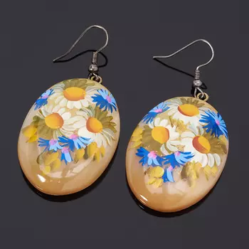 Серьги селенит (биж. сплав)