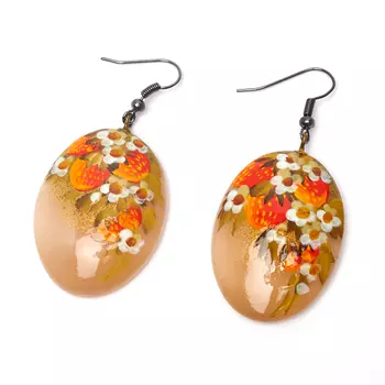 Серьги селенит (биж. сплав) 5,5 см