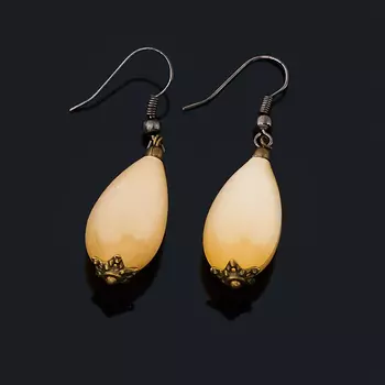 Серьги селенит (биж. сплав)