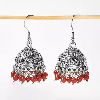 Серьги сердолик (биж. сплав, сталь хир.)