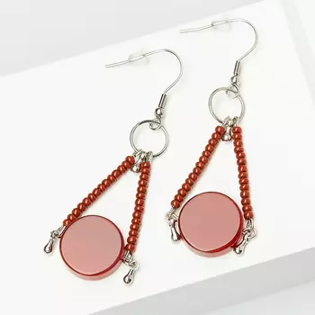 Серьги сердолик (биж. сплав, сталь хир.)