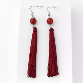 Серьги сердолик (биж. сплав, сталь хир.)