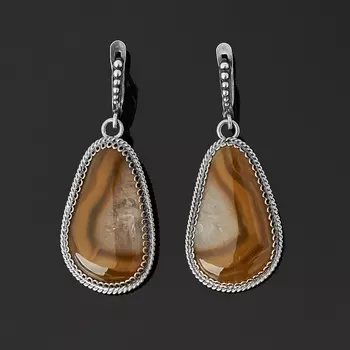 Серьги сердолик (нейзильбер)