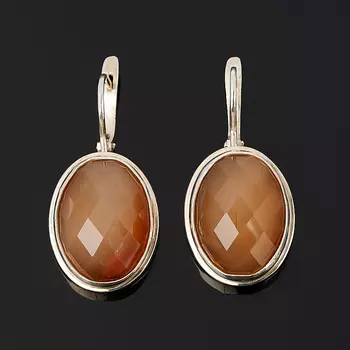 Серьги сердолик огранка (серебро 925 пр.)