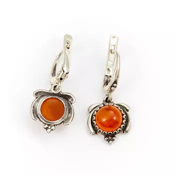 Серьги сердолик (серебро 925 пр.)