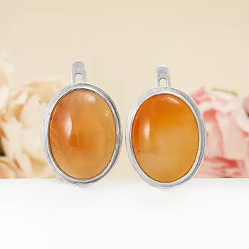 Серьги сердолик (серебро 925 пр.)