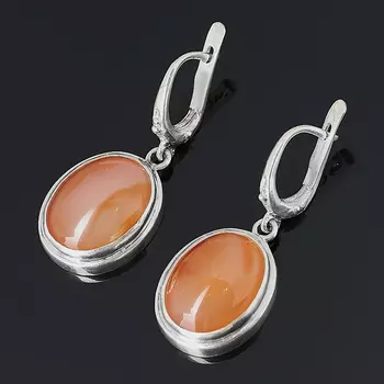 Серьги сердолик (серебро 925 пр.)