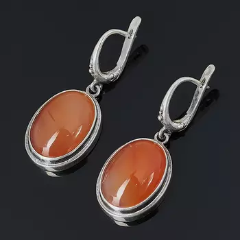 Серьги сердолик (серебро 925 пр.)