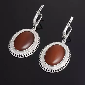 Серьги сердолик (серебро 925 пр.)
