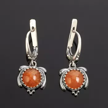 Серьги сердолик (серебро 925 пр.)