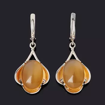 Серьги сердолик (серебро 925 пр.)