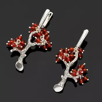 Серьги сердолик (серебро 925 пр.)