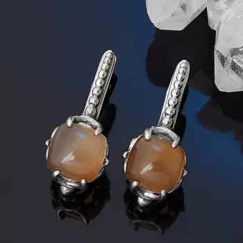 Серьги сердолик (серебро 925 пр.)